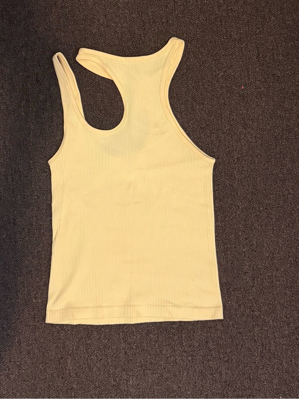 Zara Light Yellow Ribbed Racerback Tank Top - Picture 2 of 4